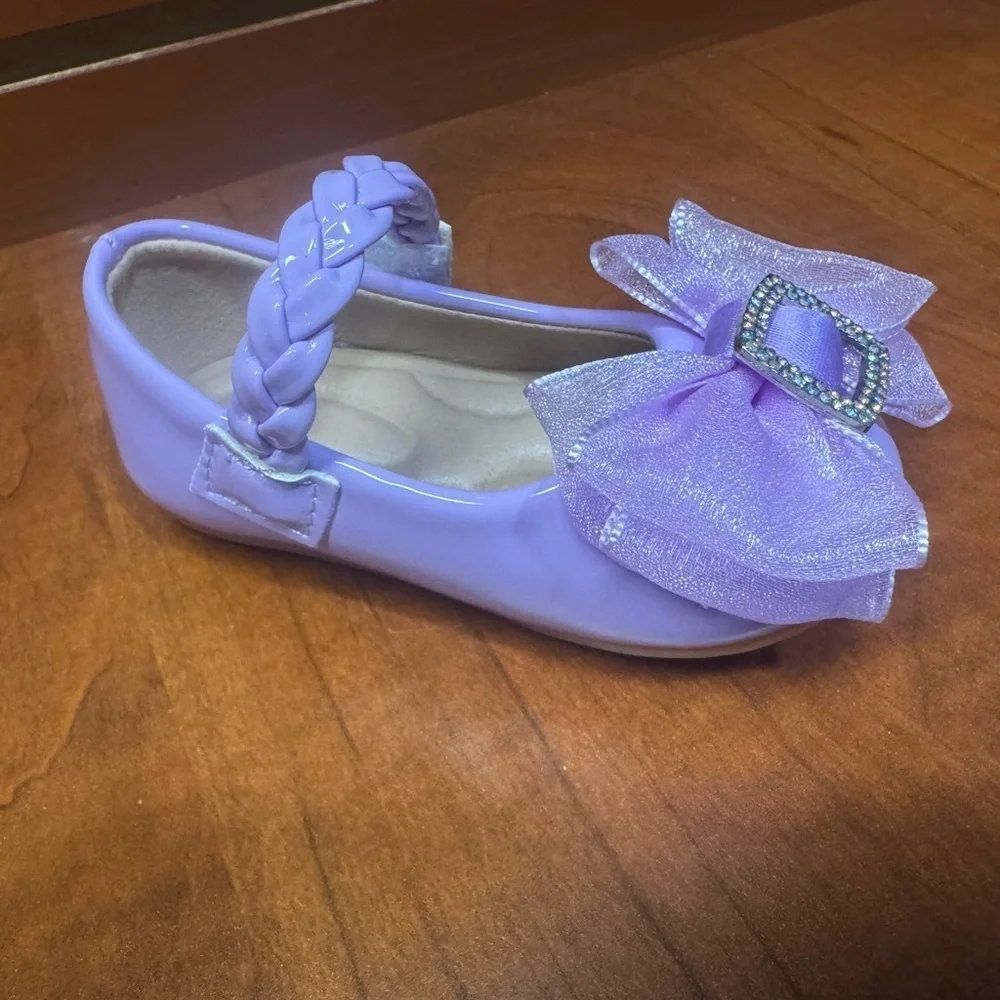 Purple Kids Shoes with Bow Detail